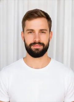 Black Dip Dye hair color rendered by HairGlam on a male model