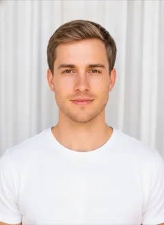 Blonde Highlights hair color rendered by HairGlam on a male model