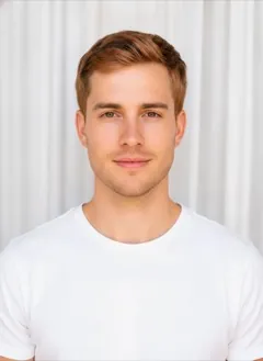 Calico hair color rendered by HairGlam on a male model