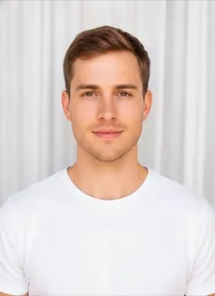 Dark Copper hair color rendered by HairGlam on a male model