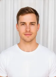 Honey Brown hair color rendered by HairGlam on a male model
