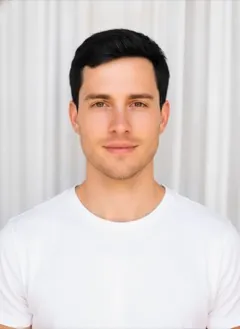 Jet Black hair color rendered by HairGlam on a male model