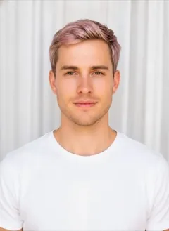 Neapolitan hair color rendered by HairGlam on a male model