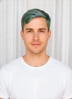 Northern Lights hair color rendered by HairGlam on a male model