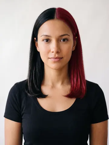 Black + Red Split Dye