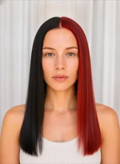 Black + Red Split Dye