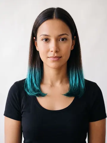 Electric Aqua Dip Dye