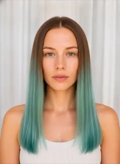 Electric Aqua Dip Dye