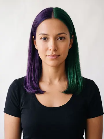 Purple + Green Split Dye