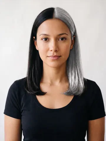 Silver + Black Split Dye