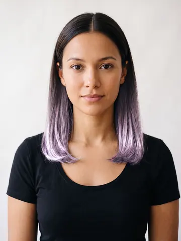 Silver Purple Dip Dye