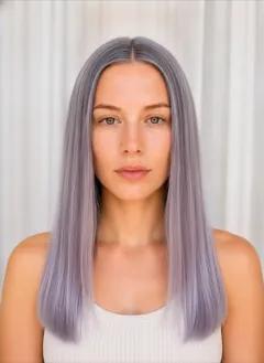 Silver Purple Dip Dye