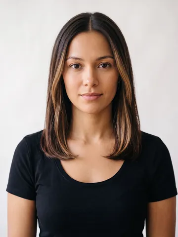 Chocolate brown balayage, AI render
