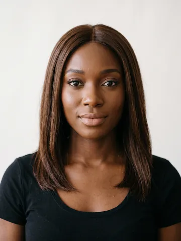 Deep skin, warm undertone, AI render