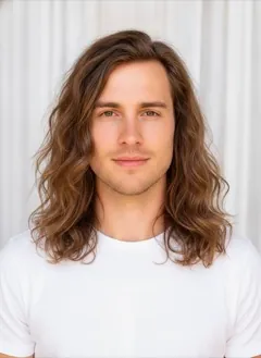 Beach Waves Long rendered by HairGlam on a male model