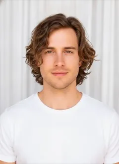 Beach Waves Mid rendered by HairGlam on a male model