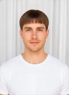 Blunt Bangs rendered by HairGlam on a male model