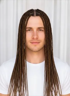 Box Braids rendered by HairGlam on a male model