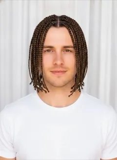 Braided Bob rendered by HairGlam on a male model