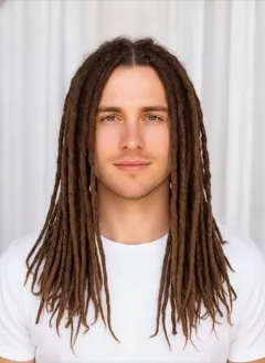 Faux Locs Long rendered by HairGlam on a male model