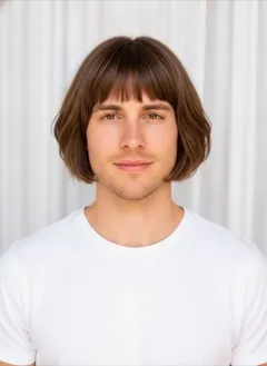 French Bob rendered by HairGlam on a male model