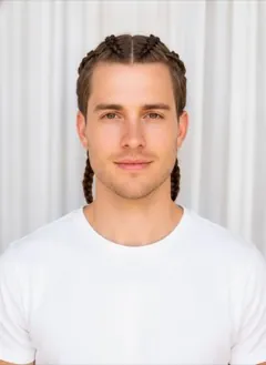French Braids rendered by HairGlam on a male model