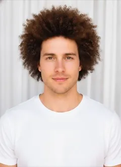 High Puff rendered by HairGlam on a male model