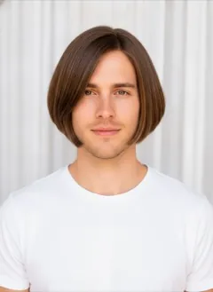 Italian Bob rendered by HairGlam on a male model
