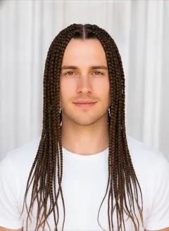 Knotless Braids rendered by HairGlam on a male model