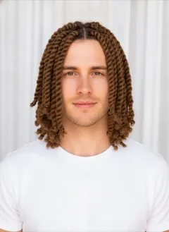 Marley Twists rendered by HairGlam on a male model