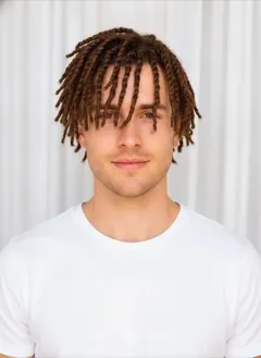 Mini Twists Side Part rendered by HairGlam on a male model