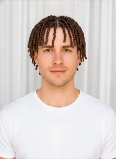 Mini Twists rendered by HairGlam on a male model