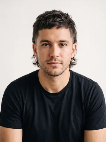 The same man with a mullet