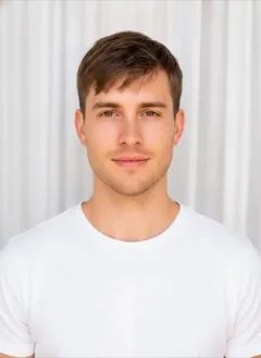 Pixie Bangs rendered by HairGlam on a male model