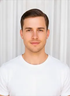 Slicked Back Mid rendered by HairGlam on a male model