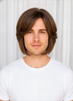 Stacked Bob rendered by HairGlam on a male model