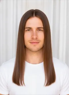 Straight Long rendered by HairGlam on a male model
