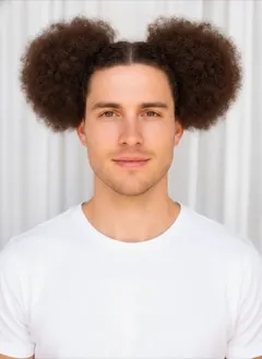 Two High Puffs rendered by HairGlam on a male model