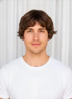 Wavy Bob Bangs rendered by HairGlam on a male model