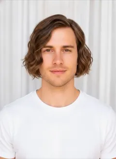 Wavy Bob rendered by HairGlam on a male model