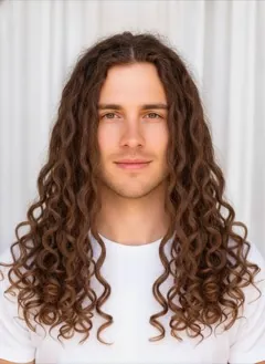 Wavy Locs Long rendered by HairGlam on a male model