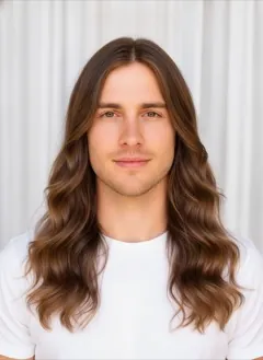 Wavy Long rendered by HairGlam on a male model