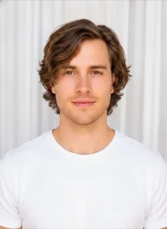 Wavy Side Part Mid rendered by HairGlam on a male model