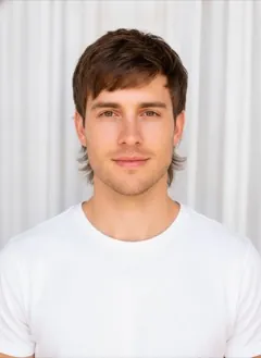 Wolf Cut Short rendered by HairGlam on a male model