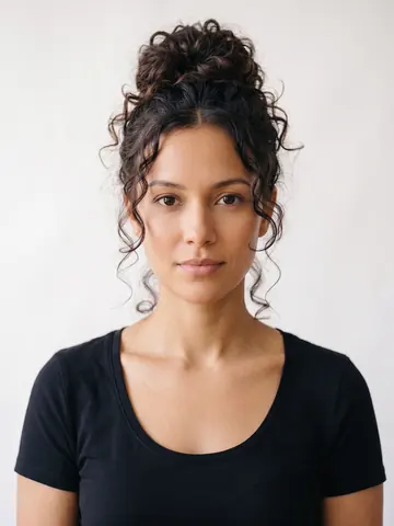 Curly Messy Bun