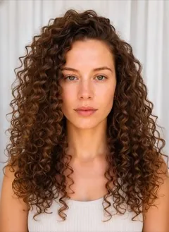 Curly Side Part Long