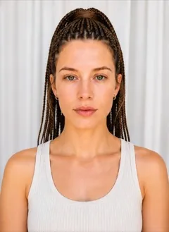 High Box Braids Ponytail
