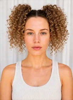 High Pigtails Curly