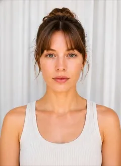 Messy Bun Split Bangs